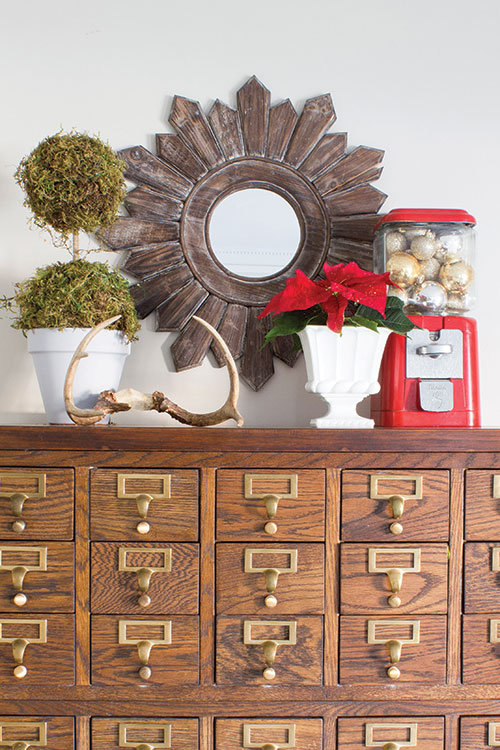 Antique Library Card Catalog Holiday Decor